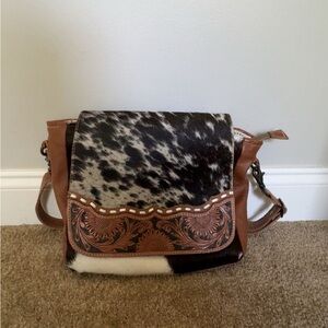 Myra Bag Spotted Black and Brown Crossbody